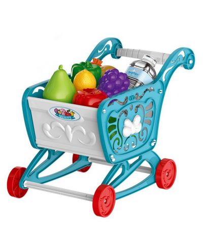 Игрален комплект Bowa - Супермаркет с количка за пазаруване, 56 части - 3