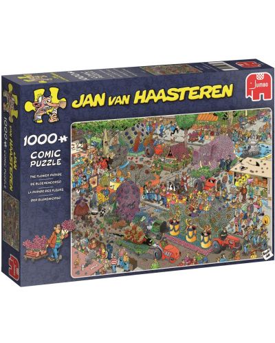 Пъзел Jumbo от 1000 части - Парадът на цветята, Ян ван Хаастерен - 1