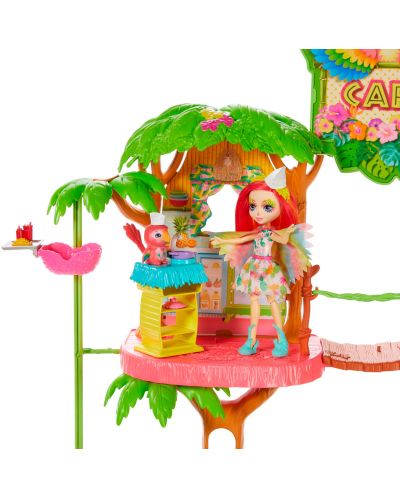 Игрален комплект Mattel Enchantimals - Кафене в Джунглата, с кукла и животинче - 5