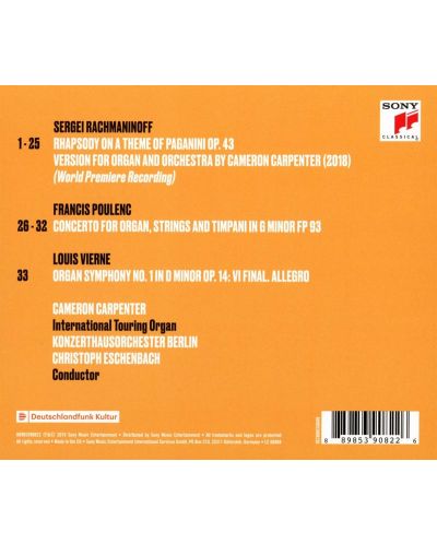 Cameron Carpenter - Rachmaninoff: Rhapsody on a Theme of Paganini &  Poulenc: Organ Concerto (CD) - 2