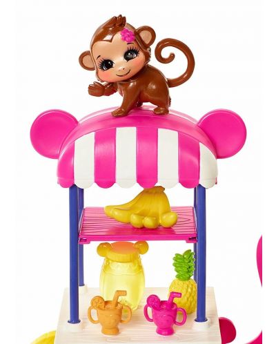 Игрален комплект Mattel Enchantimals - Количката за плодове на Merit Monkey - 3