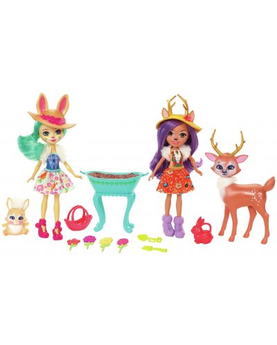 Игрален комплект Mattel Enchantimals - Магическата градина на Danessa Deer и Fluffy Bunny - 2