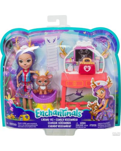 Игрален комплект Mattel Enchantimals - Ветеринарният кабинет на Danessa Deer и еленчето Sprint - 5