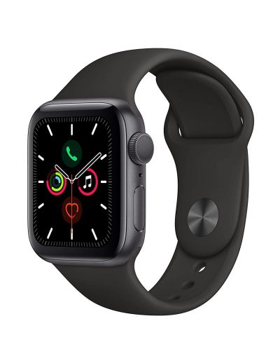 Смарт часовник Apple - S5, 40mm, сив с черна каишка - 1