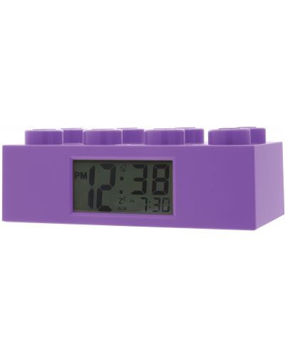 Настолен часовник Lego Wear - Friends Brick Clock, лилав, с будилник - 2