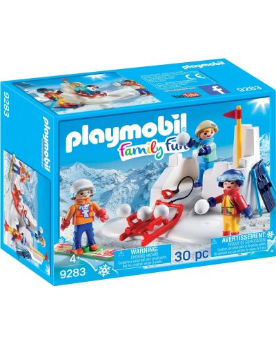 Игрален комплект Playmobil - Бой със снежни топки - 1
