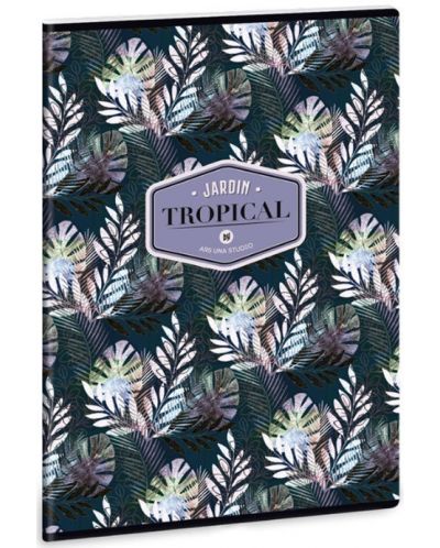 Ученическа тетрадка  A4, 40 листа Ars Una Tropical - Palm Leaf - 1