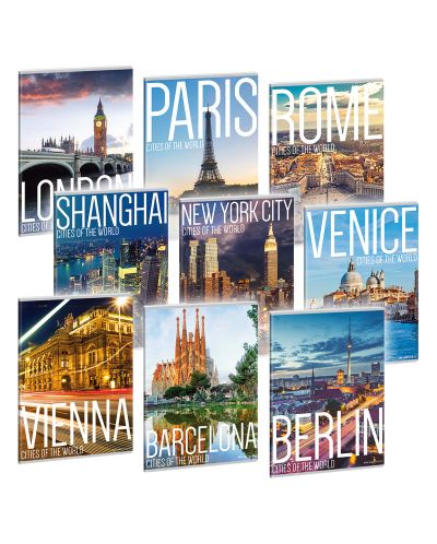 Ученическа тетрадка A4, 40 листа Ars Una Cities of the World - 1