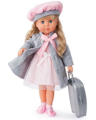 Пееща и говореща кукла Bayer - Мария, 46 cm, с куфарче и сиво палто - 1
