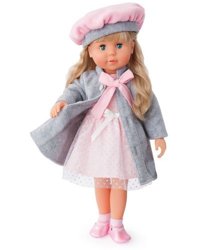 Пееща и говореща кукла Bayer - Мария, 46 cm, с куфарче и сиво палто - 3