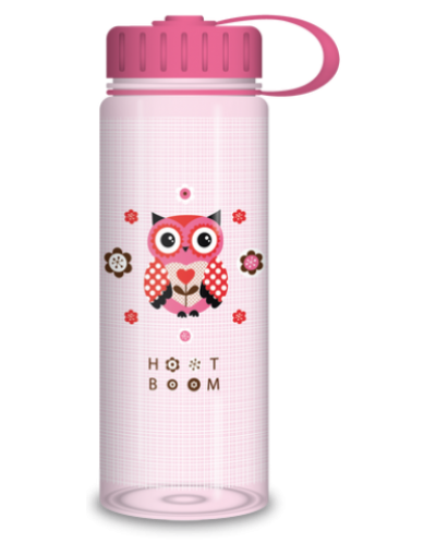 Детска бутилка за вода Ars Una - Hoot Boom, 500 ml - 1