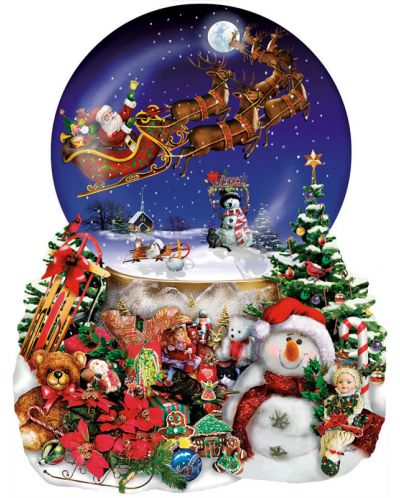 Пъзел SunsOut от 1000 части - Снежната езда на Дядо Коледа, Лори Шори - 1