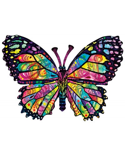Пъзел SunsOut от 1000 части - Пеперуда с витражи, Дийн Русо - 1
