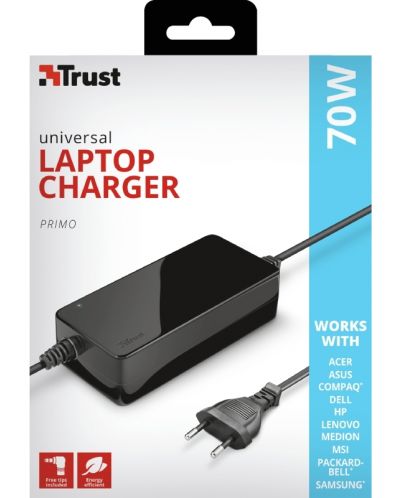 Зарядно за лаптоп Trust - Primo, 70W, черно - 3