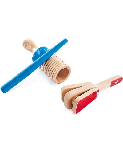 Комплект детски музикални инструменти Hape - Дървени перкуси - 2