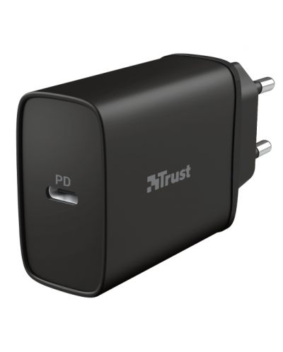Зарядно устройство Trust - Qmax Ultra-Fast, USB-C, 20W, черно - 1