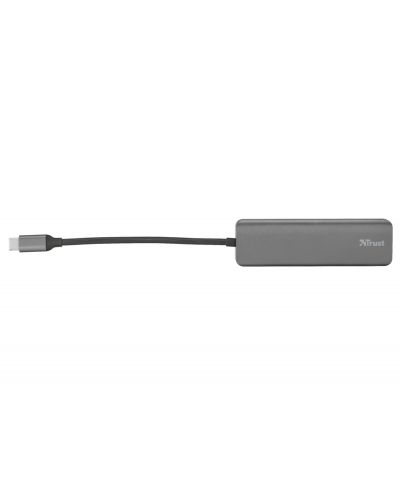 USB хъб Trust - Halyx Alum, 4 порта, USB-C, черен - 2