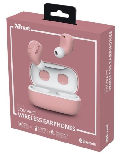 Безжични слушалки Trust - Nika Compact, TWS, розови - 9