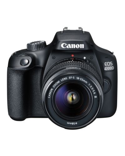 DSLR фотоапарат Canon EOS - 4000D, EF-S 18-55-mm DC, черен - 1