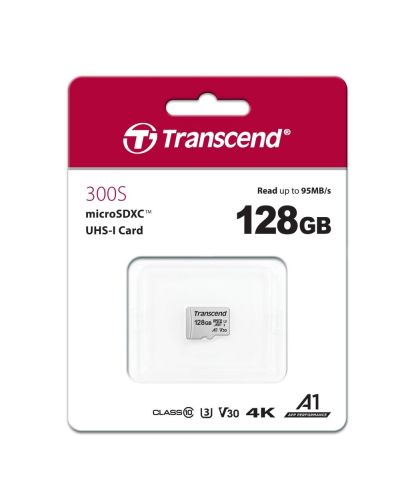 Карта памет Transcend - 128 GB, 300S, UHS-I U3 V30 A1, microSDXC, Class10 - 2