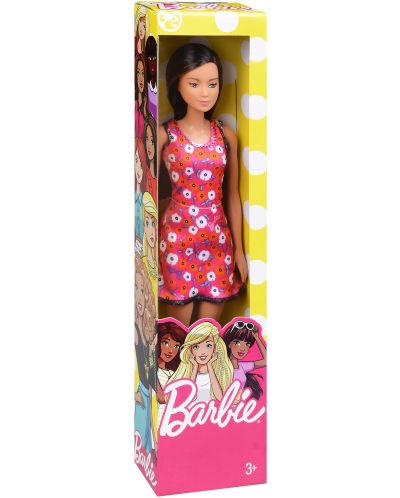Кукла Barbie Mattel - С розова рокля на оранжеви цветя - 1