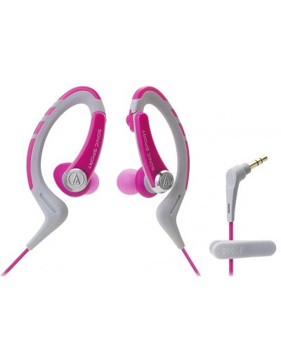 Спортни слушалки Audio-Technica - SPORT1PK, розови - 1