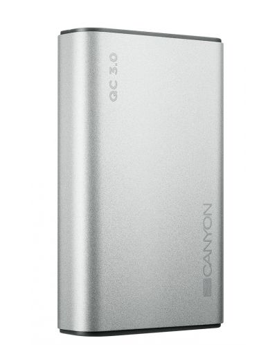 Портативна батерия Canyon - 10000 mAh, сребриста