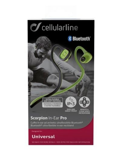 Безжични слушалки Cellularline - Scorpion Pro, зелени - 2