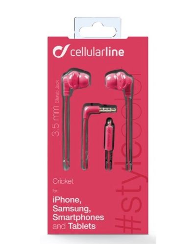 Слушалки с микрофон Cellularline - Smarty, червени - 2