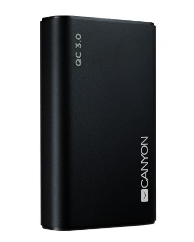 Портативна батерия Canyon - 10000 mAh, черна - 1