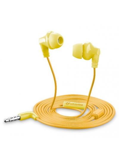 Слушалки с микрофон Cellularline - Smarty, жълти - 1
