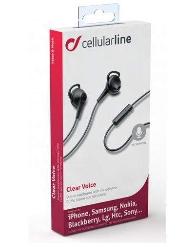 Слушалки с микрофон Cellularline - Clear Voice, черни - 4