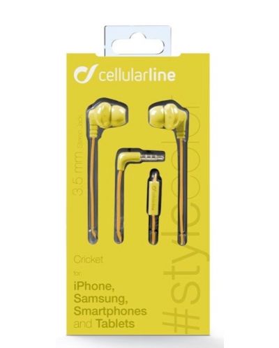 Слушалки с микрофон Cellularline - Smarty, жълти - 2