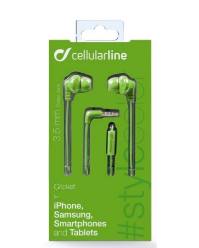 Слушалки с микрофон Cellularline - Smarty, зелени - 2