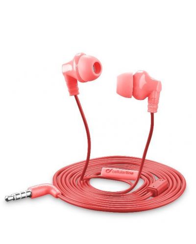 Слушалки с микрофон Cellularline - Smarty, червени - 1