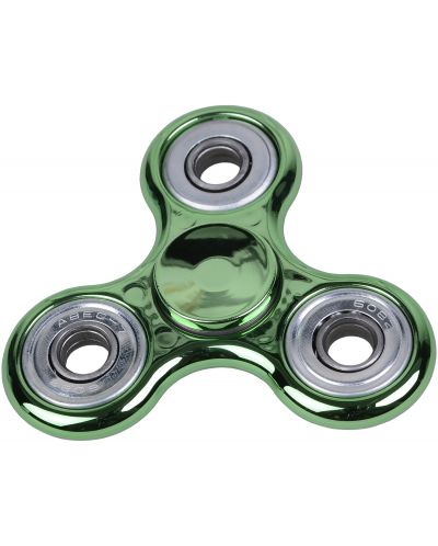 Антистресова играчка Fidget Spinner  - Хромиран, зелен - 1