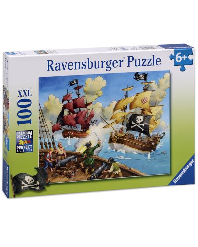 Пъзел Ravensburger от 100 XXL части - Битка между пиратски кораби