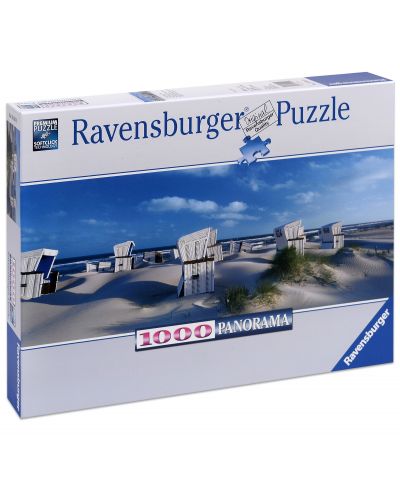 Панорамен пъзел Ravensburger от 1000 части - Плажни столове на остров Силт - 1