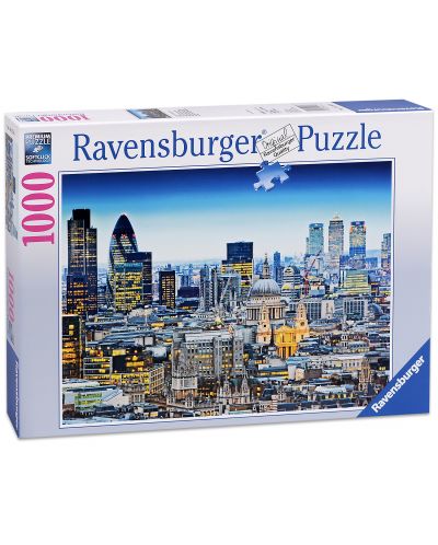 Пъзел Ravensburger от 1000 части - Над покривите на Лондон - 1