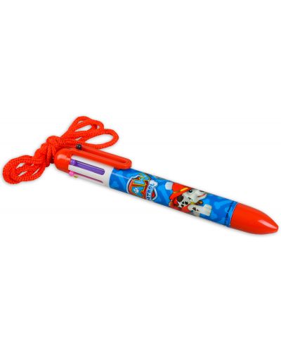 Детска химикалка 6 в 1 Paw Patrol - Многоцветна, с шнур - 1