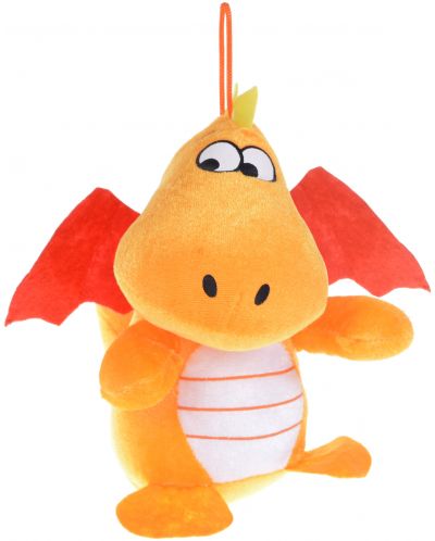 Плюшена играчка Morgenroth Plusch – Оранжев седящ Динозавър, 22 cm - 1