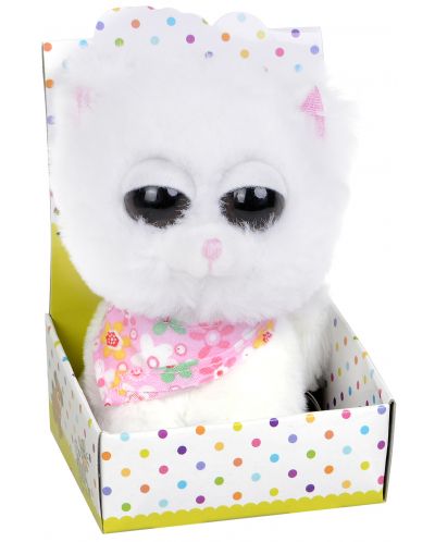 Плюшена играчка Morgenroth Plusch – Бяло коте в кутия, 12 cm - 1