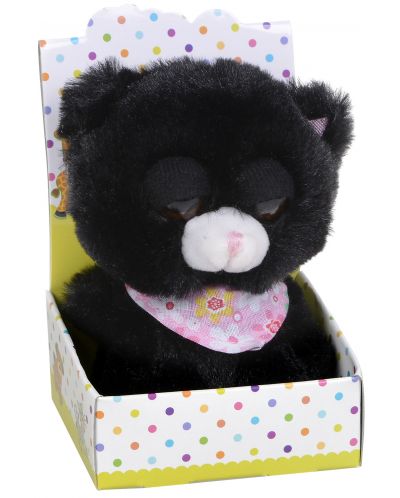 Плюшена играчка Morgenroth Plusch – Черно коте в кутия, 12 cm - 1