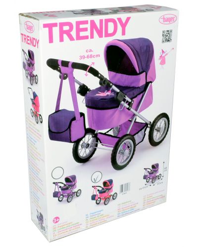 Лилава количка за кукли - Trendy - 3