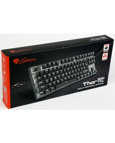 Механична клавиатура Genesis Thor 300 - TKL, за PC, червени суичове, бяла подсветка (разопакован) - 2