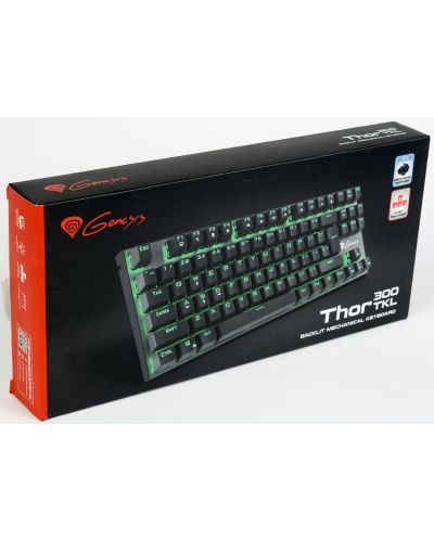 Механична клавиатура Genesis Thor 300 - TKL, за PC, сини суичове, зелена подсветка (разопакован) - 2
