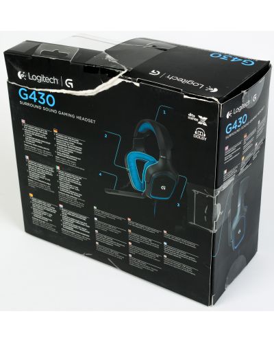 Гейминг слушалки Logitech G430 - 7.1 Surround, черни/сини (разопакован) - 4