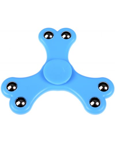 Антистресова играчка Fidget Spinner - Светло син с 2 метални топчета - 1