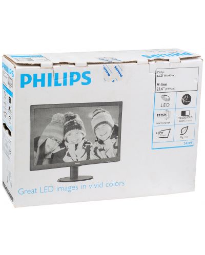 Монитор Philips 243V5QSBA - 23.6" Wide MVA LED (разопакован) - 3