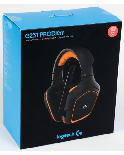 Гейминг слушалки Logitech G231 Prodigy - черни/оранжеви (разопакован) - 2